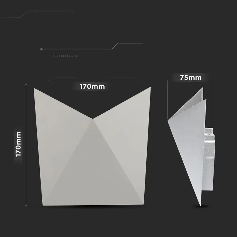 Kinkiet Ścienny V-TAC 5W LED IP65 VT-825-G 4000K 645LM - Szary