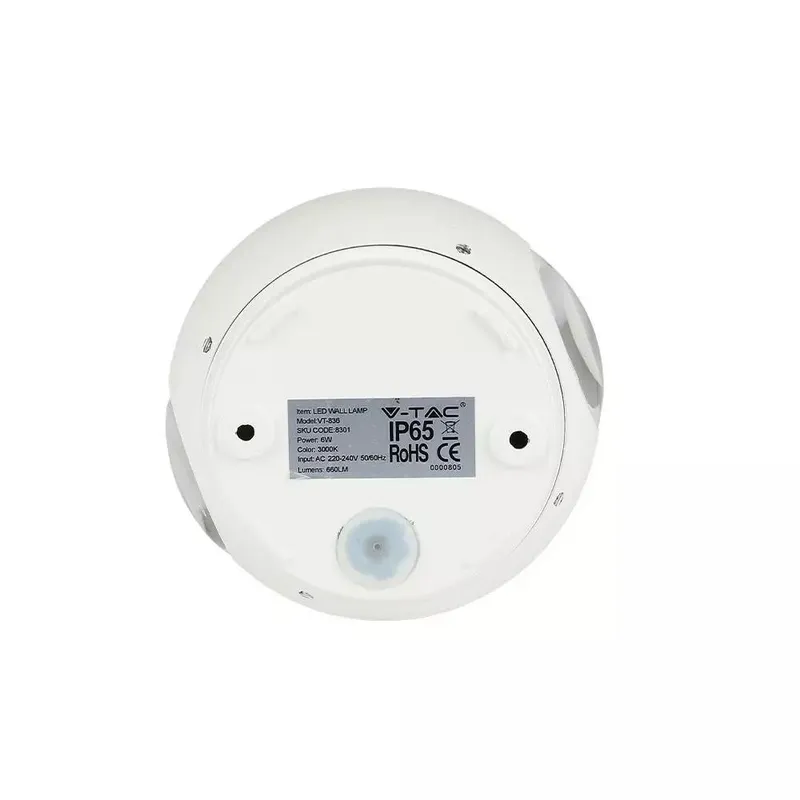 Kinkiet Ścienny V-TAC 4W LED Okrągły IP65 VT-836-W 4000K 476LM - Biały