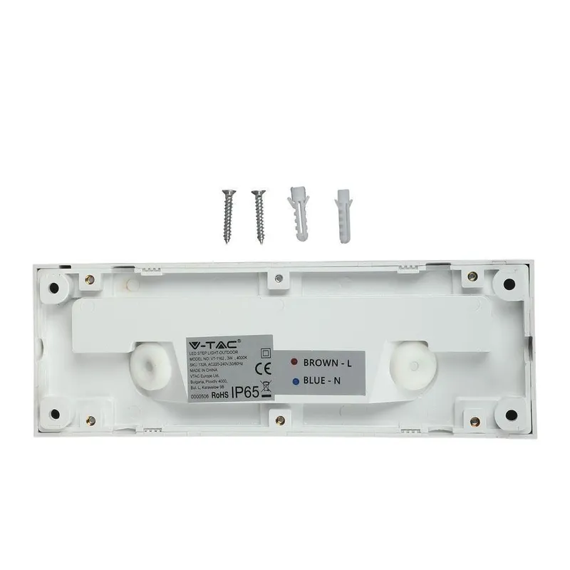 Oprawa Schodowa 3W LED V-TAC Prostokąt 230V IP65 VT-1162 4000K 110LM - Biała