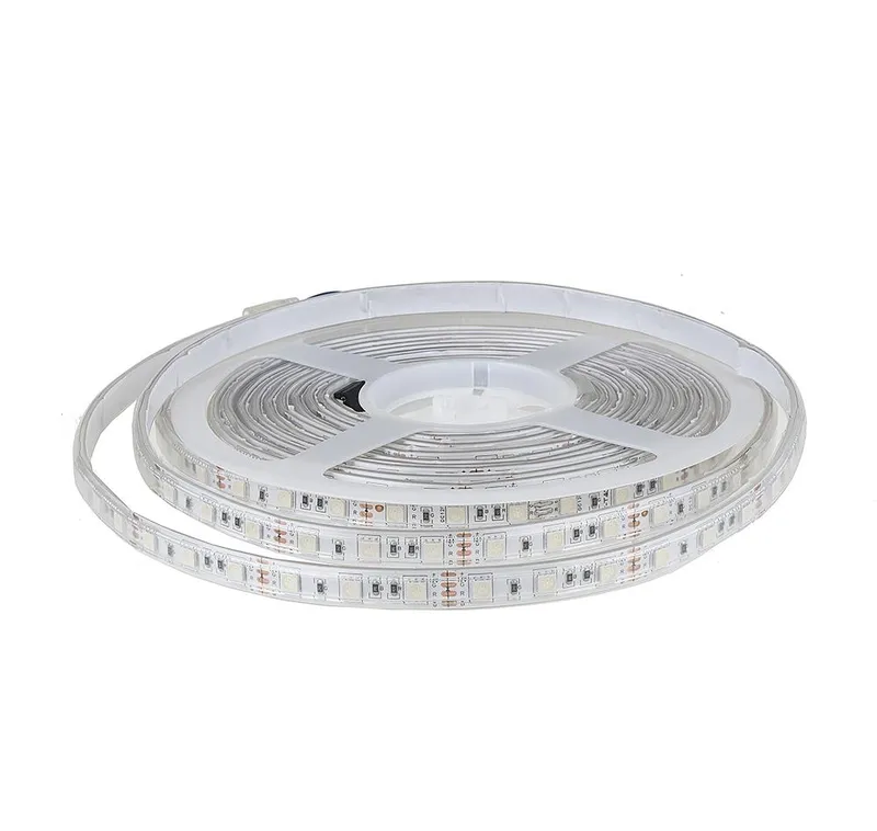 Taśma LED V-TAC 12V SMD5050 300LED IP65 Rękaw 7W/M VT-5050 60-IP65 RGB