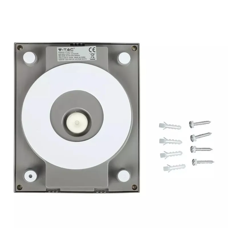 Oprawa Ścienna V-TAC 12W LED IP65 VT-822 4000K 1350LM - Szara