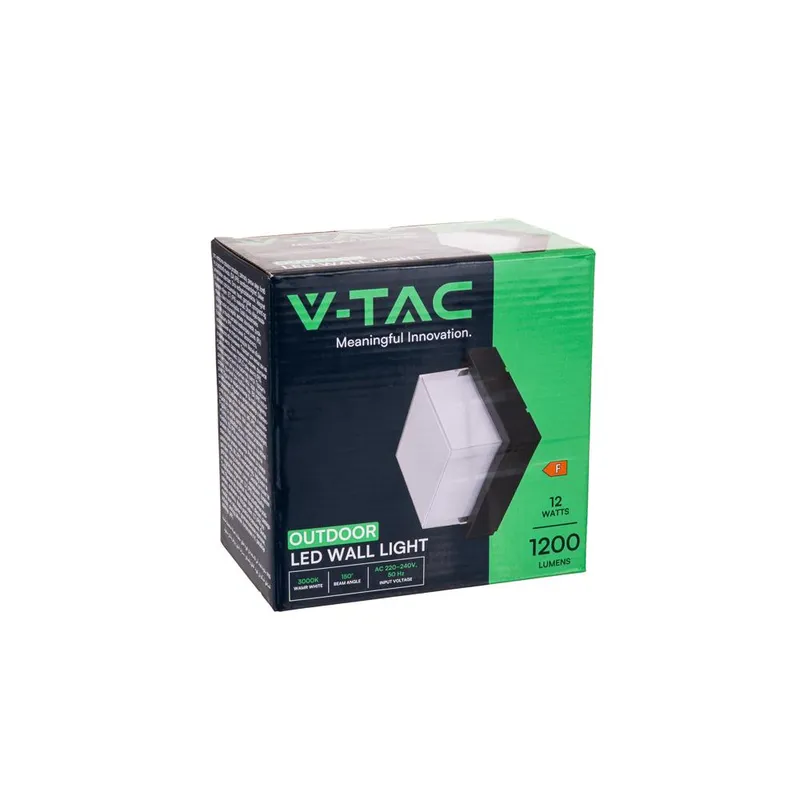 Oprawa V-TAC 12W LED IP65 Kwadrat VT-828 3000K 1200LM - Czarny