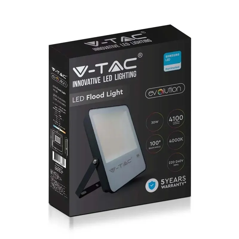 Naświetlacz LED V-TAC 50W SAMSUNG CHIP 137LM/W Evolution VT-52 6500K 6850LM 5 Lat Gwarancji - Czarny