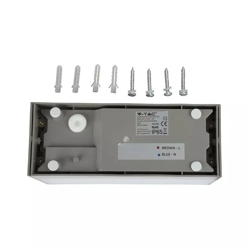 Oprawa Ścienna V-TAC 12W LED Góra Dół IP65 VT-8057 6400K 1150LM - Szara