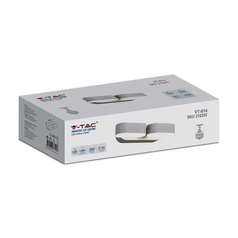Kinkiet Ścienny V-TAC 12W LED Obrotowy 350ST VT-814-W 3000K 1444LM - Biały