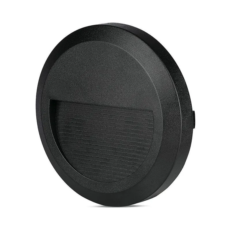 Oprawa Schodowa 2W LED V-TAC Okrągła 230V IP65 VT-1142 3000K 80LM - Czarna