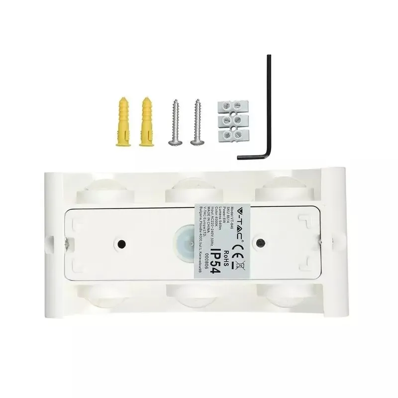 Oprawa Ścienna Góra Dół V-TAC 5W LED IP54 VT-846 3000K 630LM - Biała
