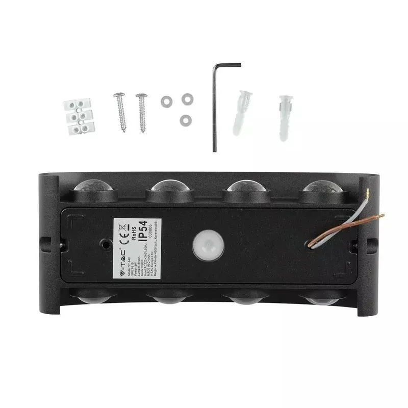 Oprawa Ścienna Góra Dół V-TAC 7W LED IP65 VT-848 4200K 940LM - Czarna