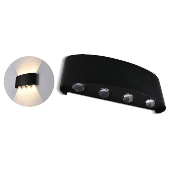 Oprawa Ścienna Góra Dół V-TAC 7W LED IP65 VT-848 4200K 940LM - Czarna