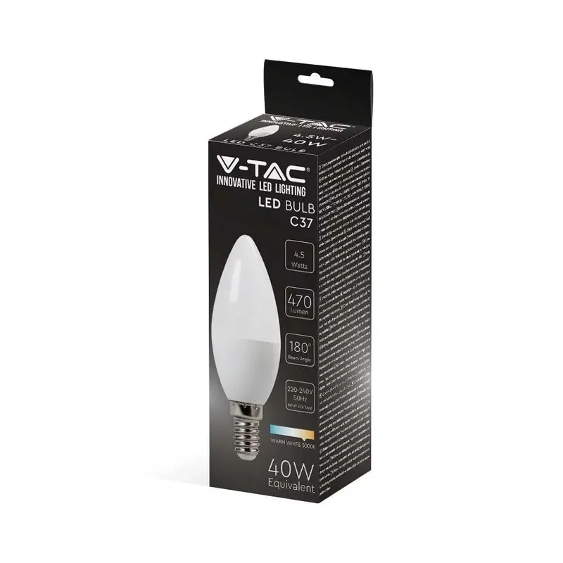 Żarówka LED V-TAC 4,5W E14 Świeczka VT-1855 3000K 470LM