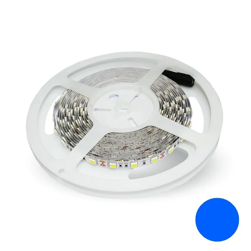 Taśma LED V-TAC 12V SMD5050 300LED IP20 11W/M VT-5050 60-IP20-11 Kolor - Niebieski