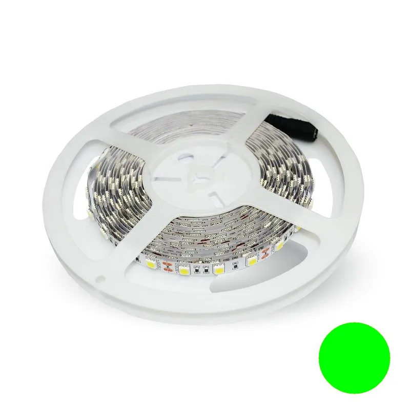 Taśma LED V-TAC 12V SMD5050 300LED IP20 11W/M VT-5050 60-IP20-11 Kolor - Zielony
