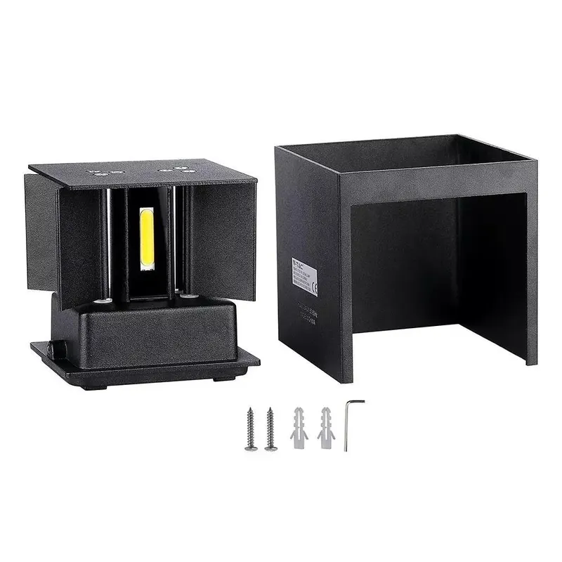 Oprawa Ścienna V-TAC 5W Kinkiet Góra Dół Regulowana Kwadrat IP65 BRIDGELUX VT-759-B 3000K 700LM - Czarny