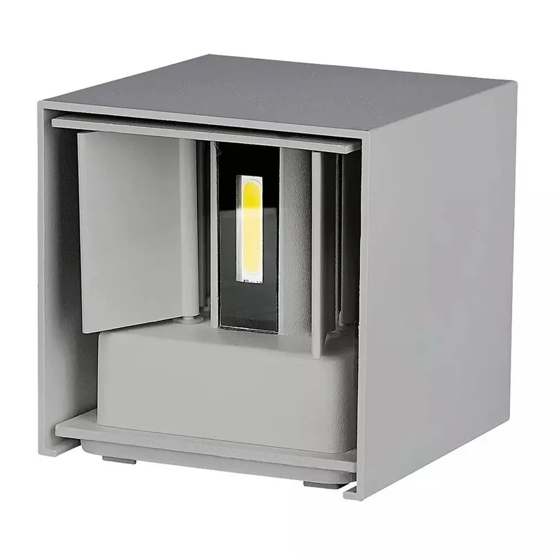 Oprawa Ścienna V-TAC 5W Kinkiet Góra Dół Regulowana Kwadrat IP65 BRIDGELUX VT-759-G 3000K 700LM - Szary