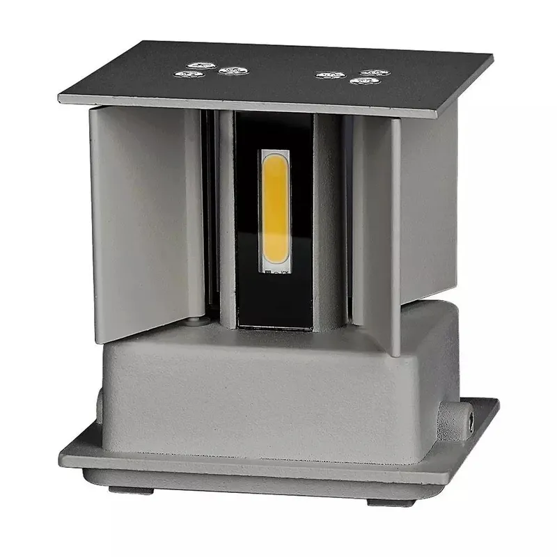 Oprawa Ścienna V-TAC 5W Kinkiet Góra Dół Regulowana Kwadrat IP65 BRIDGELUX VT-759-G 3000K 700LM - Szary