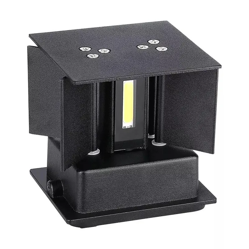 Oprawa Ścienna V-TAC 5W Kinkiet Góra Dół Regulowana Kwadrat IP65 BRIDGELUX VT-759-B 4000K 700LM - Czarny
