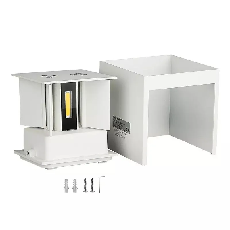 Oprawa Ścienna V-TAC 5W Kinkiet Góra Dół Regulowana Kwadrat IP65 BRIDGELUX VT-759-W 4000K 700LM - Biały