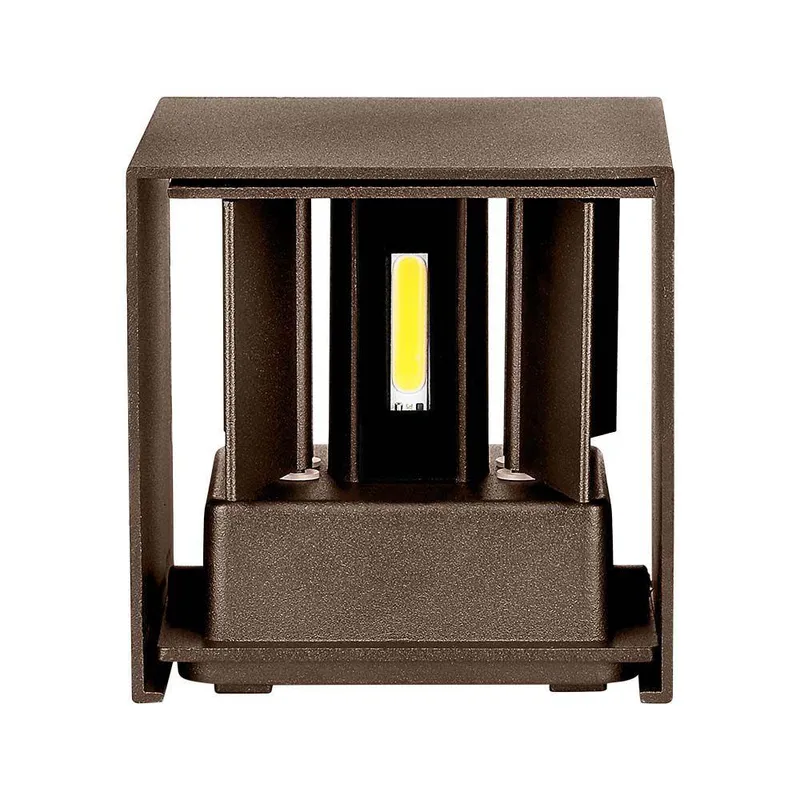 Oprawa Ścienna V-TAC 11W LED Góra Dół Regulowana Brąz Corten Kwadrat IP65 VT-759-12 3000K 1360LM