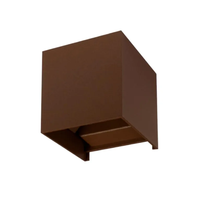 Oprawa Ścienna V-TAC 11W LED Góra Dół Regulowana Brąz Corten Kwadrat IP65 VT-759-12 3000K 1360LM