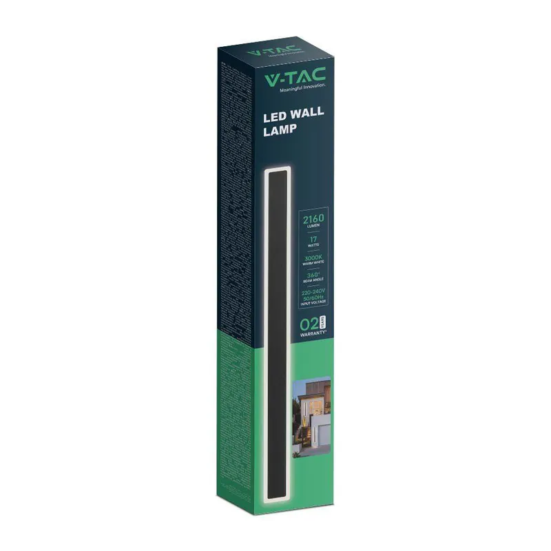 Oprawa Ścienna Elewacyjna LED Linia V-TAC 17W IP65 63cm VT-11117-B 3000K 2160LM - Czarna
