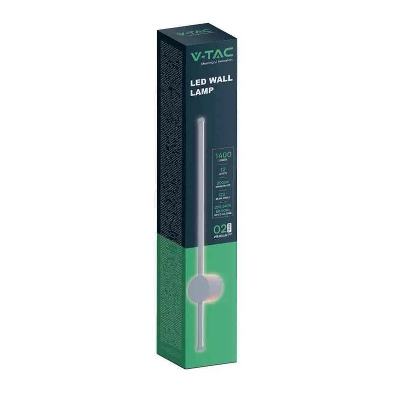 Oprawa Ścienna Elewacyjna LED V-TAC 12W IP65 63cm VT-11112-W 3000K 1400LM - Biała
