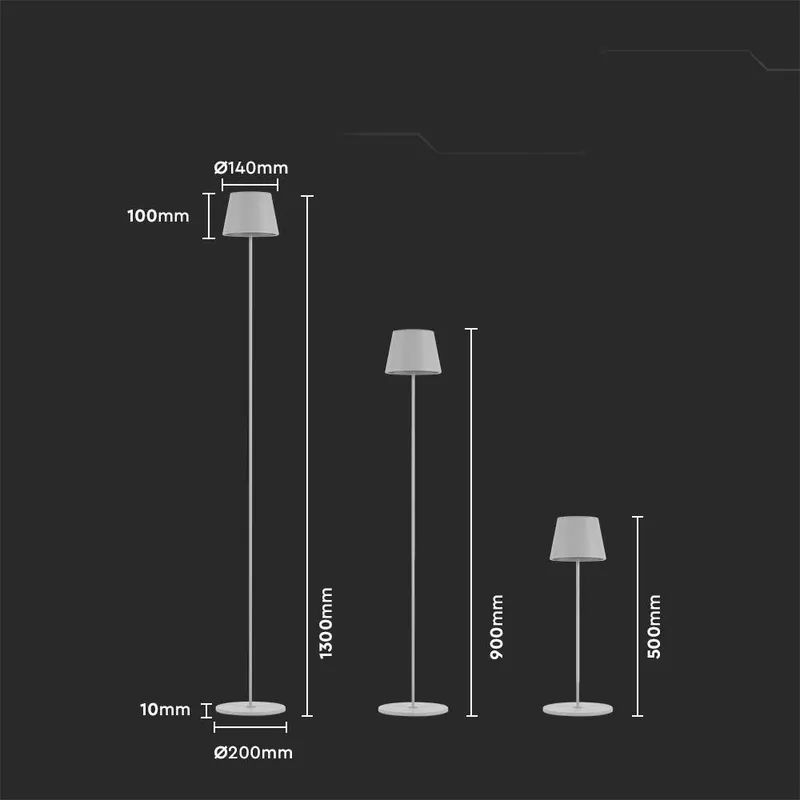 Lampa Podłogowa V-TAC 4W LED IP54 Ładowalna VT-7544-W 3000K 300LM - Biała