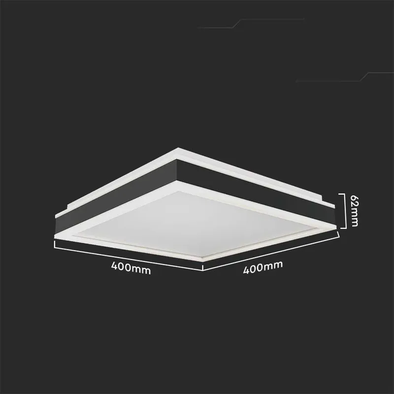 Oprawa Sufitowa Plafoniera V-TAC 38W LED Triac 3w1 Kwadrat 40x40cm VT-7757-B 4000K 4000LM - Czarny