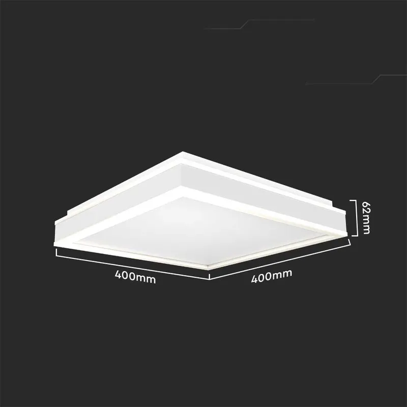Oprawa Sufitowa Plafoniera V-TAC 38W LED Triac 3w1 Kwadrat 40x40cm VT-7757-W 4000K 4000LM - Biały
