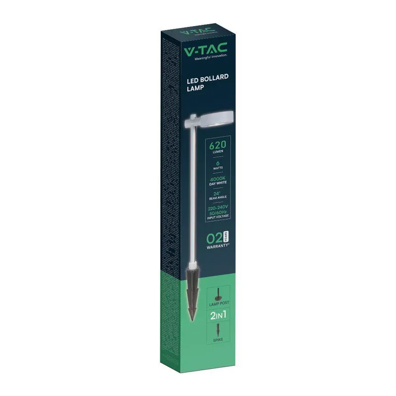 Oprawa Ogrodowa Słupek LED V-TAC 2-FUNKCJE 6W IP65 100cm VT-11107-W 4000K 620LM - Biała