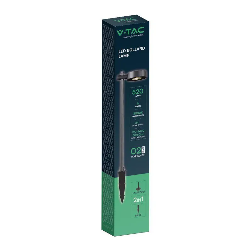 Oprawa Ogrodowa Słupek LED V-TAC 2-FUNKCJE 6W IP65 100cm VT-11107-B 4000K 620LM - Czarna