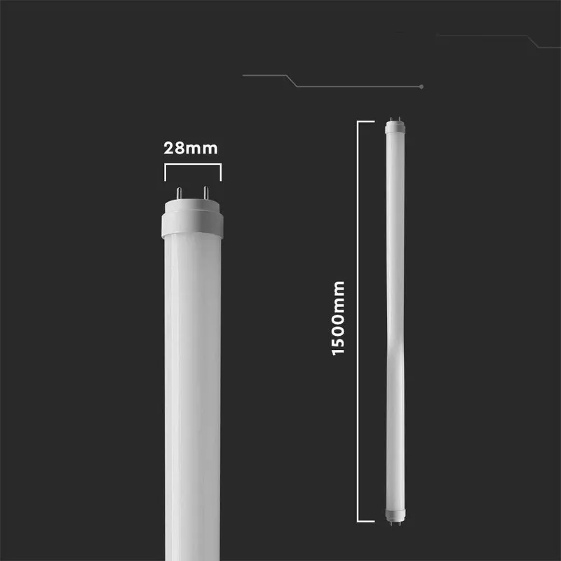 Tuba Świetlówka LED T8 Szklana V-TAC 150cm 20W Z Starterem VT-1575 4000K 2100LM 3 Lata Gwarancji
