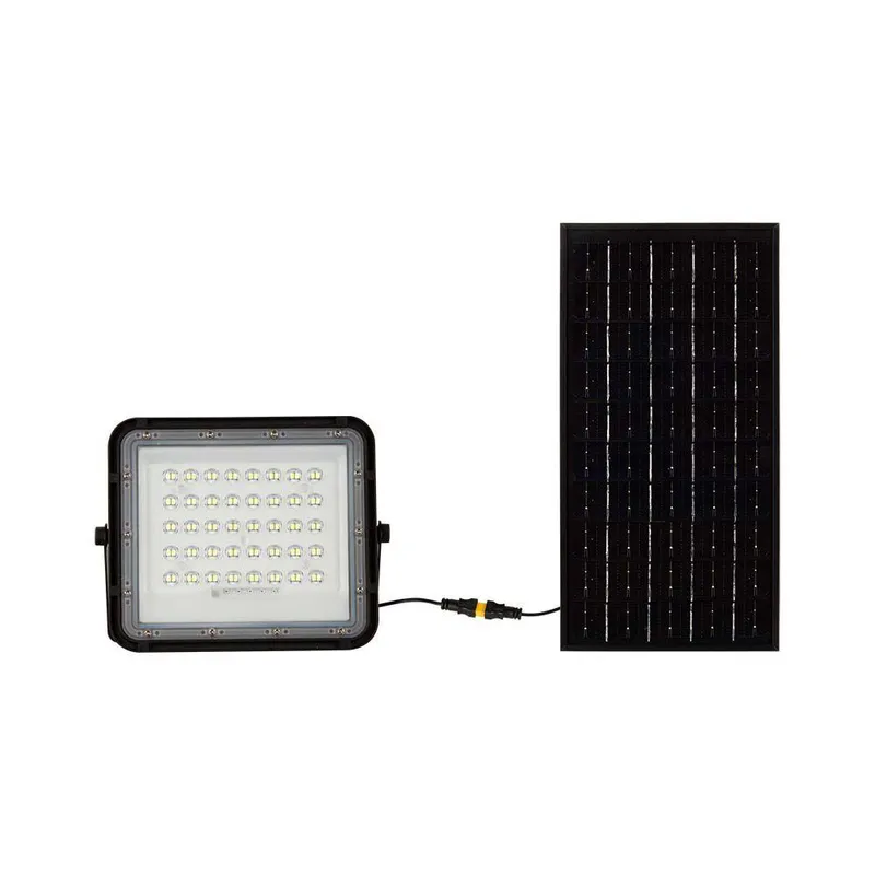 Naświetlacz LED Solarny V-TAC 10W Pilot Auto Timer IP65 VT-80W 6400K 800LM - Czarny