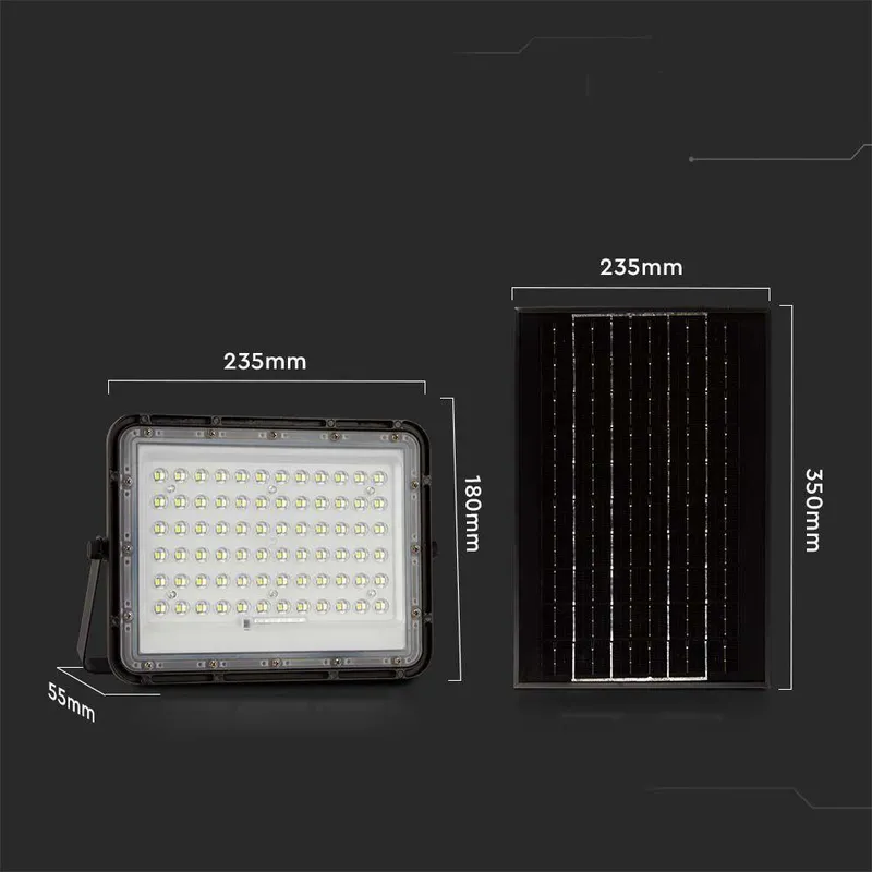 Naświetlacz LED Solarny V-TAC 15W Pilot Auto Timer IP65 VT-120W 6400K 1200LM - Czarny