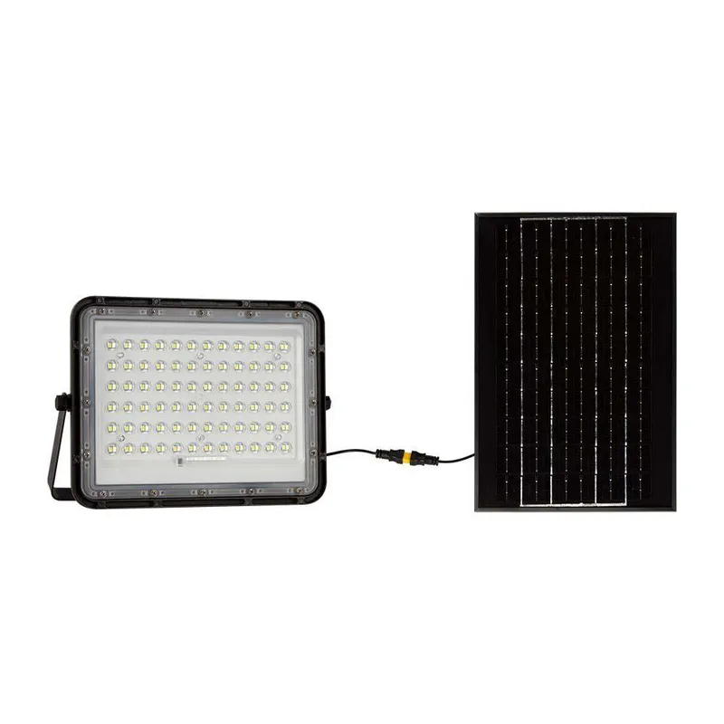 Naświetlacz LED Solarny V-TAC 15W Pilot Auto Timer IP65 VT-120W 6400K 1200LM - Czarny