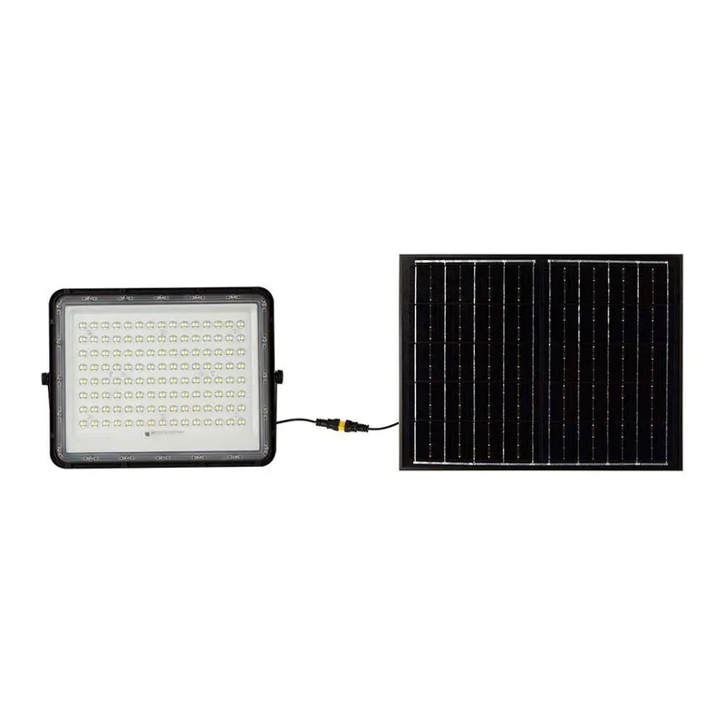 Naświetlacz LED Solarny V-TAC 20W Pilot Auto Timer IP65 VT-180W 6400K 1800LM - Czarny