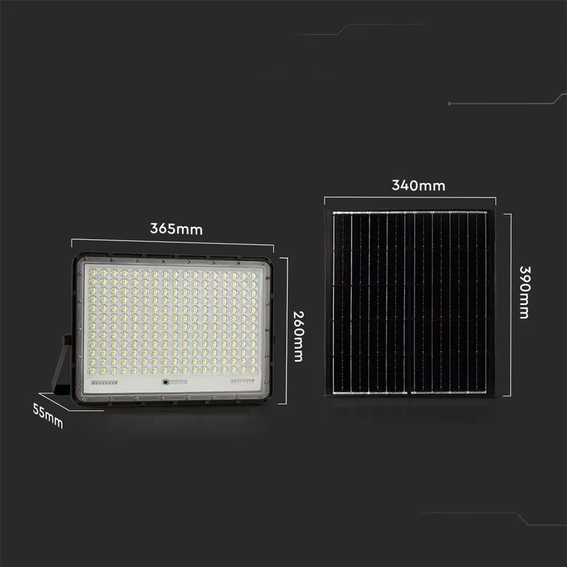 Naświetlacz LED Solarny V-TAC 30W Pilot Auto Timer IP65 VT-240W 4000K 2600LM - Czarny