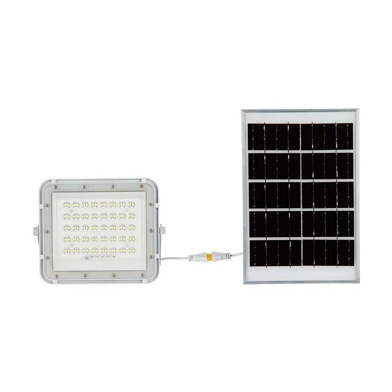 Naświetlacz LED Solarny V-TAC 6W Pilot Auto Timer IP65 VT-40W-W 6400K 400LM - Biały