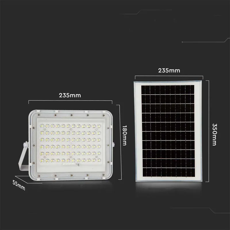 Naświetlacz LED Solarny V-TAC 15W Pilot Auto Timer IP65 VT-120W-W 6400K 1200LM - Biały