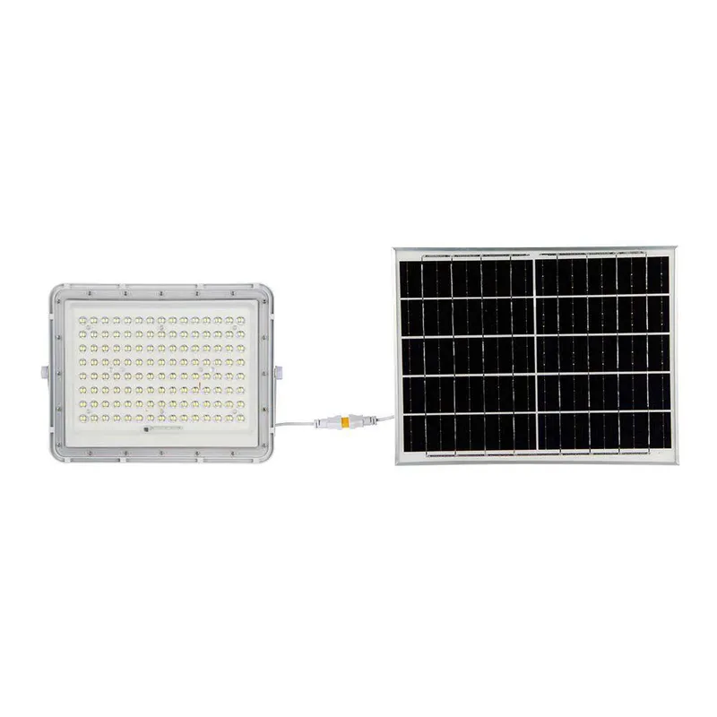 Naświetlacz LED Solarny V-TAC 20W Pilot Auto Timer IP65 VT-180W-W 6400K 1800LM - Biały