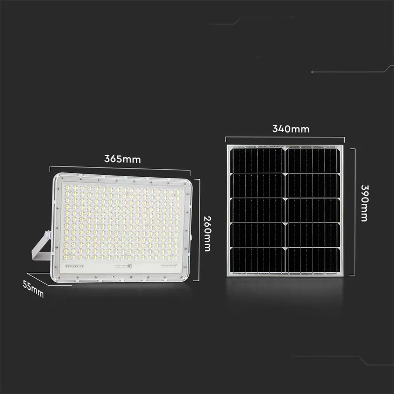 Naświetlacz LED Solarny V-TAC 30W Pilot Auto Timer IP65 VT-240W-W 4000K 2600LM - Biały