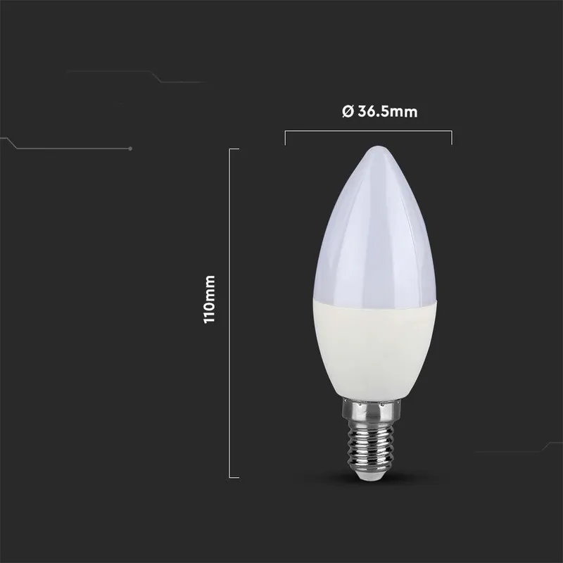 Żarówka LED V-TAC SAMSUNG CHIP 5,5W E14 Świeczka Ściemnialna VT-293D 3000K 470LM 5 Lat Gwarancji
