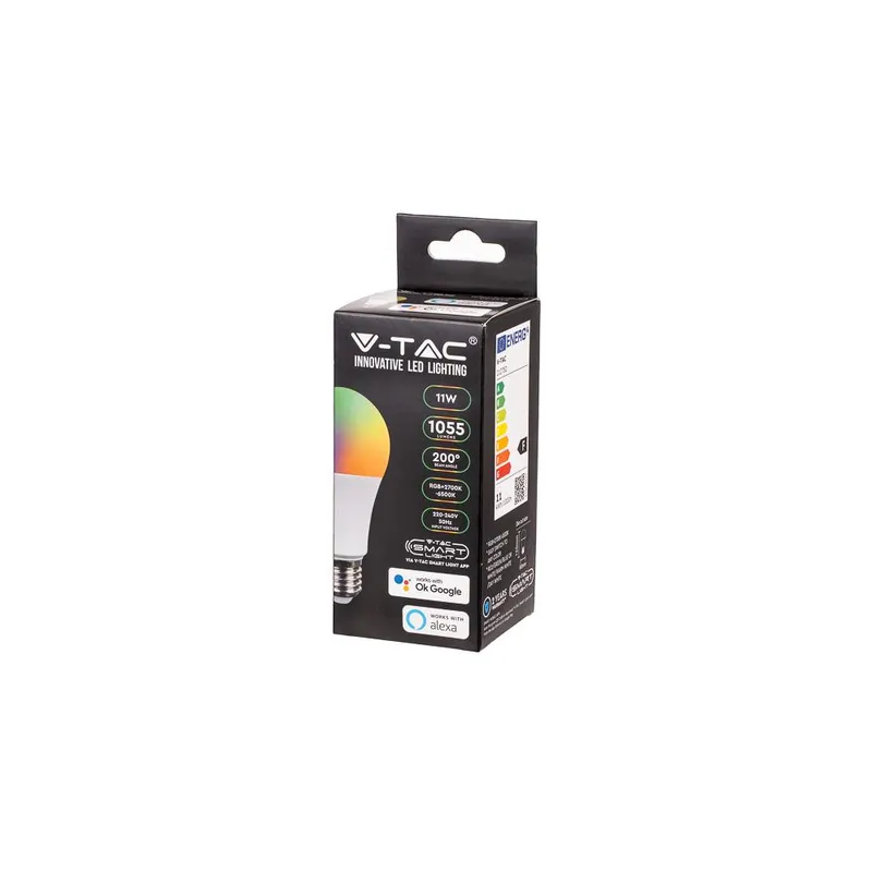 Żarówka LED Smart WI-FI V-TAC 11W E27 A60 Tuya Alexa Google Home VT-5113-N RGB+2700K-6400K 1055LM