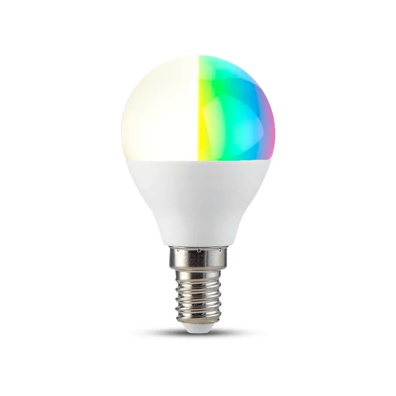 Żarówka LED Smart WI-FI V-TAC 4.8W E14 Kulka P45 Tuya Alexa Google Home VT-5154 RGB+2700K-6400K 450LM