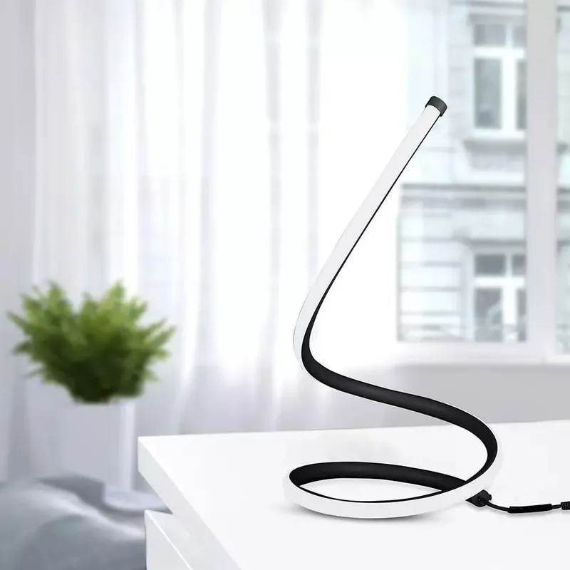Lampka Stołowa Nocna LED V-TAC Gięty Profil 20W 35cm VT-7312-B-N 3000K 1840LM 3 Lata Gwarancji - Czarny