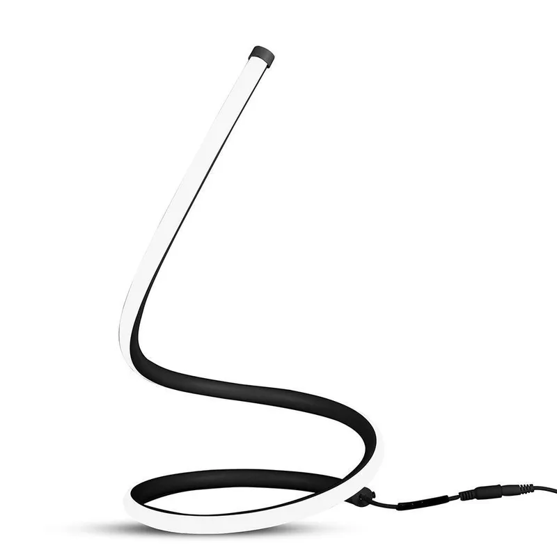 Lampka Stołowa Nocna LED V-TAC Gięty Profil 20W 35cm VT-7312-B-N 3000K 1840LM 3 Lata Gwarancji - Czarny