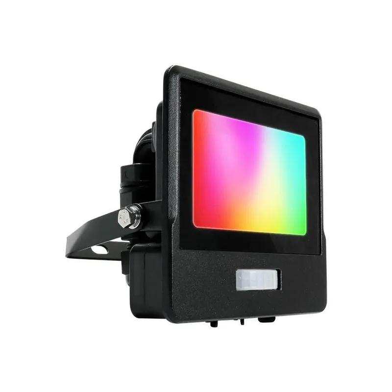 Naświetlacz LED WI-FI V-TAC 10W Czujnik Ruchu Z Mufą Smart Amazon Alexa Google Home VT-5191S RGB+3000K-6500K 725LM - Czarny
