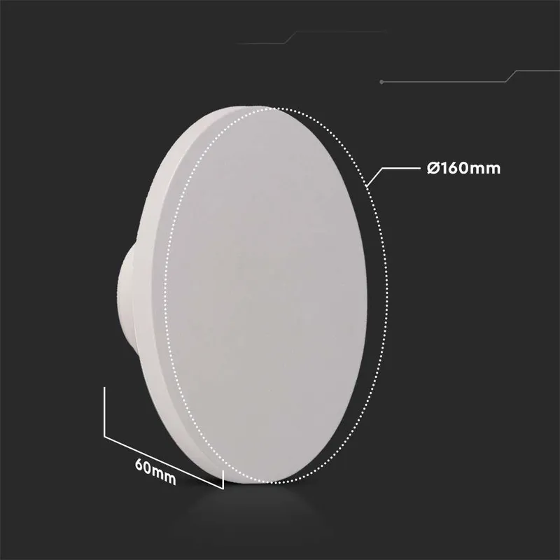Oprawa Ścienna Kinkiet 12W V-TAC Okrągły IP65 VT-8612W-RD 4000K 1400LM - Biały