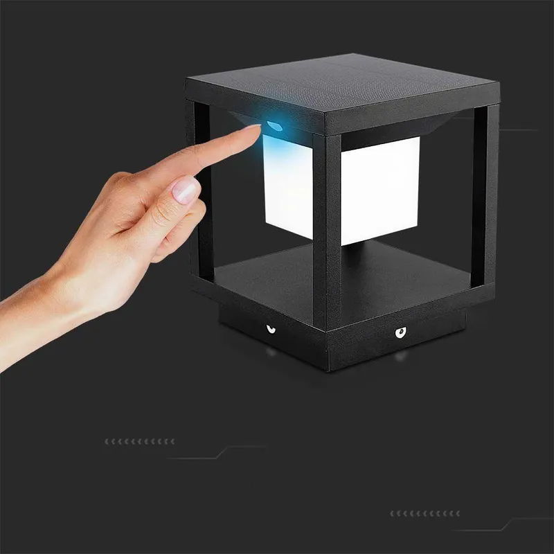 Słupek Ogrodowy Solarny V-TAC 2W LED Czujnik Ruchu IP65 VT-11022 3000K 90LM 3 Lata Gwarancji - Czarny