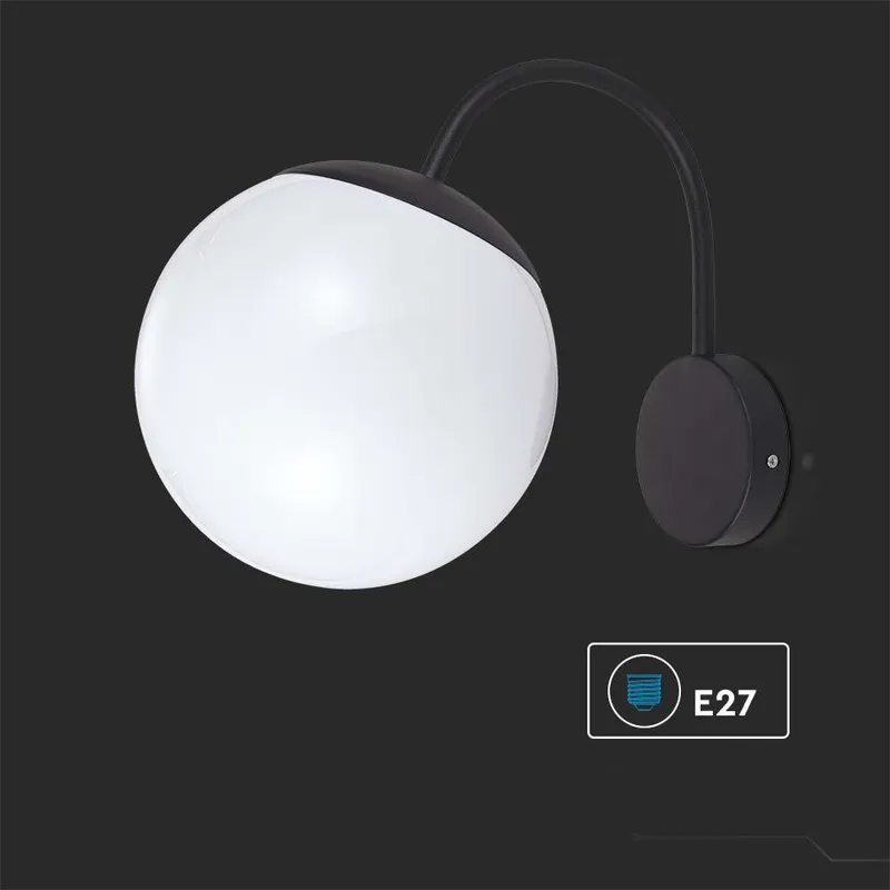 Oprawa Ogrodowa Kula V-TAC E27 Kinkiet W Dół Czarny MAT VT-1223 3 Lata Gwarancji