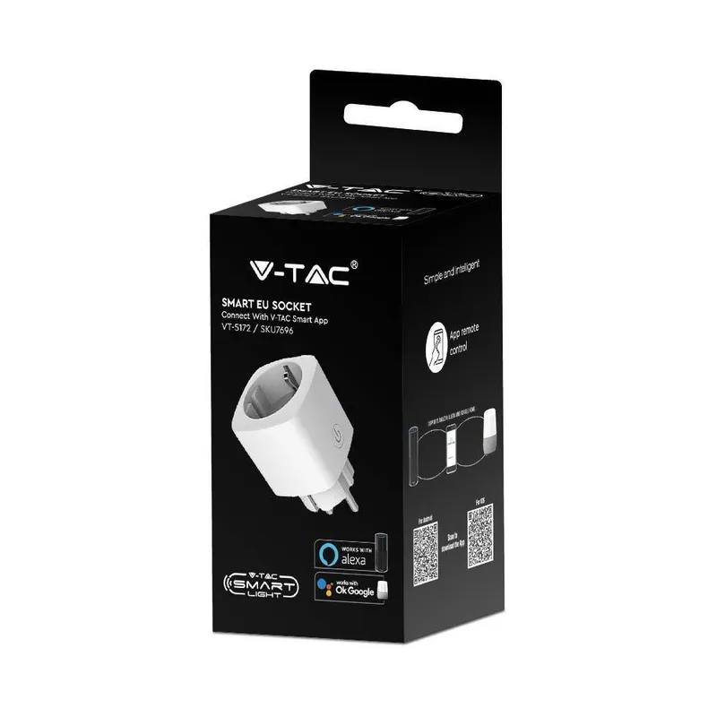 Gniazdo Inteligentne V-TAC Smart Plug 16A 3680W WI-FI Amazon Alexa Google Home VT-5172